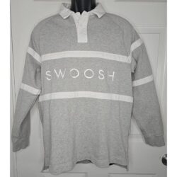 Nike Mens Long Sleeve Swoosh Rugby Skateboard Polo Large