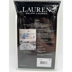 Ralph Lauren EDEN White/Blue Trim Pique EURO Sham 26×26 $135 NWT!*