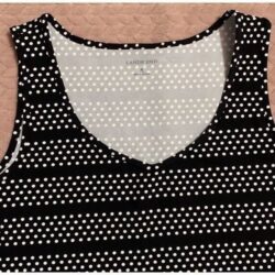 Lands Ends Womens Black/White Polka Dot Print Dress