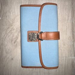 Dooney & Bourke BLUE Canvas Leather Lock Wallet