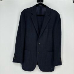 SUITSUPPLY Havana Patch 42R Men Blazer Navy Wool Silk Blend Single Breasted