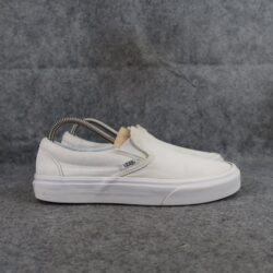Vans Shoes Womens 9 Sneakers Classic Slip On Skate Casual Comfort Canvas White