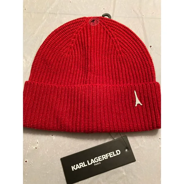 KARL LAGERFELD PARIS Eiffel Tower Rib Knit Beanie OS