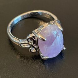 Purple amethyst S925 silver woman ring size 7.5
