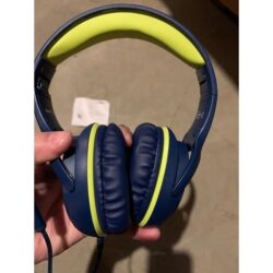 Kids Wired Toddler Headphones with Microphone, Over-Ear Headphones – Blue/Green