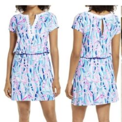 Lilly Pulitzer Rebel Skort Romper in Blue Reel Nautical Anchors Size Medium