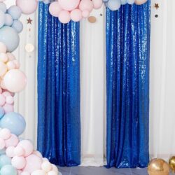 Sequin Curtains 2 Panels Royal Blue