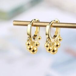NEW 925 Sterling Silver Bead Hoop