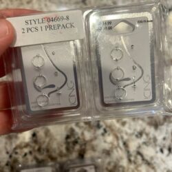 New Lot of Four Claires Icing Sterling Silver Nose Hoop Piercing Jewelry