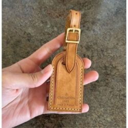 Louis Vuitton Luggage Tag Leather Brown