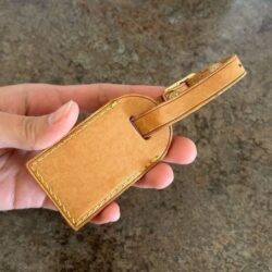 Louis Vuitton Luggage Tag Leather Brown