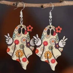 Halloween earrings Scream Flower Ghost Scary movie Peace Ghost trick or treat