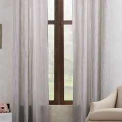 Restoration Hardware Baby & Child Henley Stripe Panel Drape 50×63 Brown Set