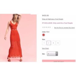 Free People x Nightcap Fiesta Top & Skirt Size 3 Medium Red