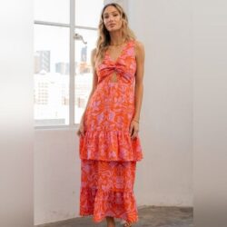 Sew In Love Full Size Floral Ruffled Maxi Sleeveless Dress size L