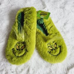 Women’s Dr Seuss’ The Grinch Faux Fur Slipper Socks with Grippers ETC7-AW
