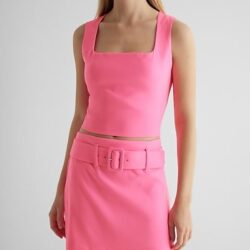 NWT | Express | Square Neck Pink Cropped Tank – Size L