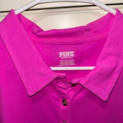 PINK Short Sleeve Polo Crop To