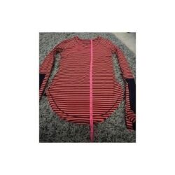 Lululemon Bright Orange & Blue Long Sleeve Running Top