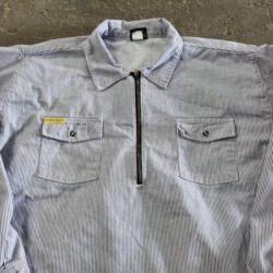 Vintage PRSN Blues Canvas Shirt Size 2XL XXL Blue Striped 1/4 Zip Long Sleeve