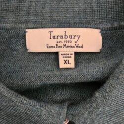 Mens turnbury merino wool sweater with collar Size Xl bluish green