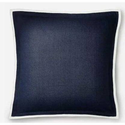 Ralph Lauren Branford Blanc Blue Euro Pillow Sham 26" Square Linen