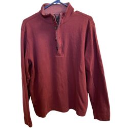 Banana Republic Men’s Henley Pullover Sweatshirt Maroon 1/4 button up size L