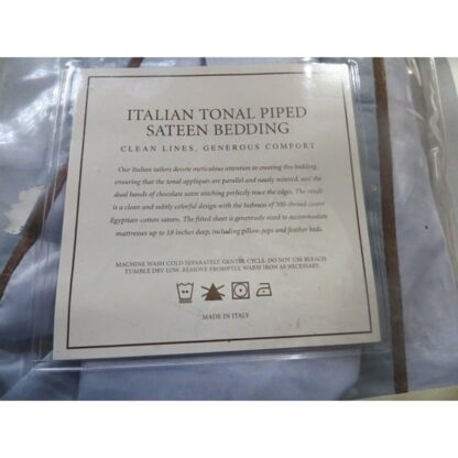 NIP RH Restoration Hardware Italian TONAL PIPED Pillow Case SHAM BLUE STD - Image 3