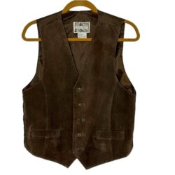 VINTAGE PROPERTY Brown leather vest size SMALL