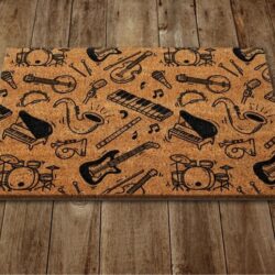 Music Instruments Door Mat, Spring Door Mats, Funny Doormat, Welcome Mats