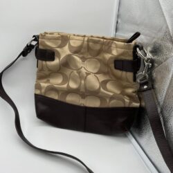 Coach Signature Purse Crossbody Satchel Chain Accent Adjustable K1173-F18862