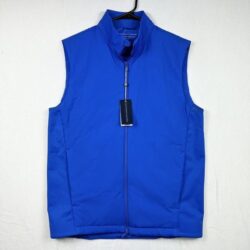 Holderness & Bourne “The King Vest” Blue Stretch Golf Medium Full Zip NWT $220