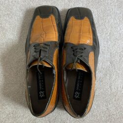 Marco Vicci Alligator Leather Brown Two Tone Square Toe Shoes Men’s Size 11 M