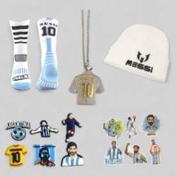 MESSI MEGA BUNDLE SET:NECKLACE, BEANIE, SOCKS, MAGNETS, STICKERS + EXTRA ON US