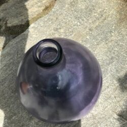 Lilac askew bulbous recycled glass handmade vase