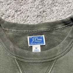 J Crew Crewneck Garment-Dyed Green Terry Pullover Sweatshirt – Men’s Medium
