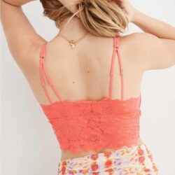 NWT Aerie Ribbed Poppy Lace Bra Top