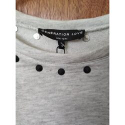 NWT Generation Love sz S Ruby Spikes gray sweatshirt metal spikes Style #F16124