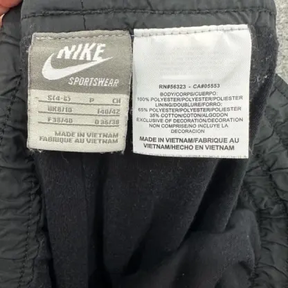 Nike sportswear pants womens small black track sweatpants spellout logo vtg - Image 6