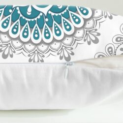 CaliTime Throw Pillow Covers Pack of 2 Cozy Fleece Mandala Dahlia Floral