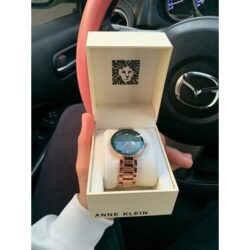 Anne Klein Women’s Genuine Diamond Dial Bracelet Watch Rose Gold/Green