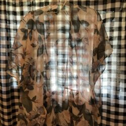 Sonoma Womans Kimono One Size With botanicals on Pale Pink