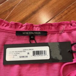 New NWT Kobi Halperin Karina Dress Rose Pink Silky Feel Midi Long Sleeve Size XS