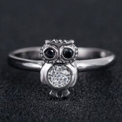 925 Silver Plated 3A CZ Cute Ring for Men Women, FB16FA1042