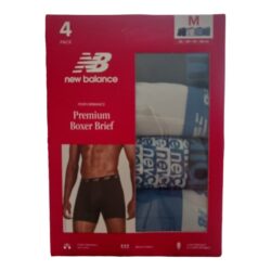 New Balance Premium Boxer Brief 4 Pack Sz Med Performance Wicking Material NEW