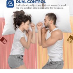 Sealy Heated Mattress Pad Queen Size 60×80 Inch with Dual Control 10 Heated Sett