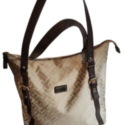 Tommy Hilfiger Signature Shopper Handbag Bag Khaki & Brown