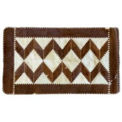 Genuine Steer Skin Leather Rug 47×27 Brown Southwestern Country