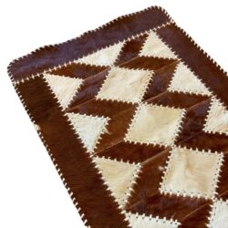 Genuine Steer Skin Leather Rug 47×27 Brown Southwestern Country