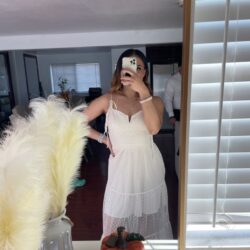 Lulus Cream Polka Dot Dress